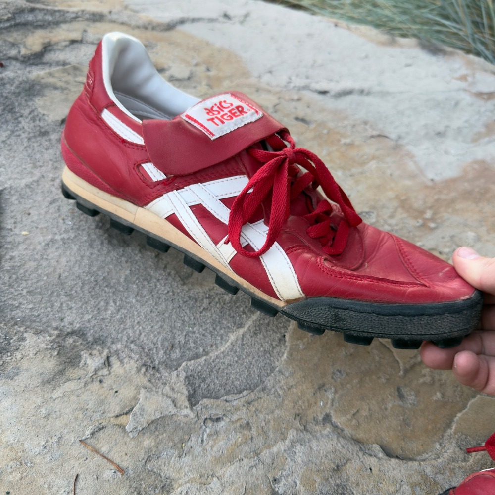 Asics Tiger Onitsuka Soccer Cleats Mens 11 Red White Vintage Turf Shoes - Picture 5 of 10